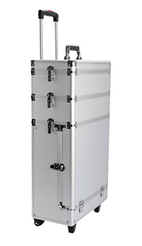 IQE-Storage 3-teiliges Transportsystem TB-M8, 3 Koffer, Spannschlösser, LxBxH: 61 x 43 x 24 cm, Silber, Transportbox, Koffer, Kiste