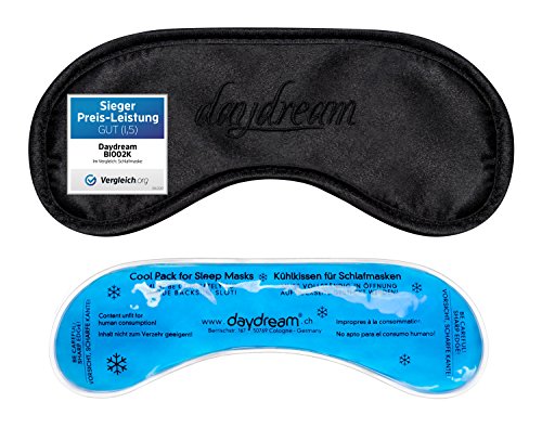 daydream Premium-Schlafmaske mit Kühlkissen (auch als Kühlmaske verwendbar), der Topseller seit 10 Jahren – Sieger beim Schlafmasken-Test von Vergleich.org, Schlafmasken, Schlafbrille