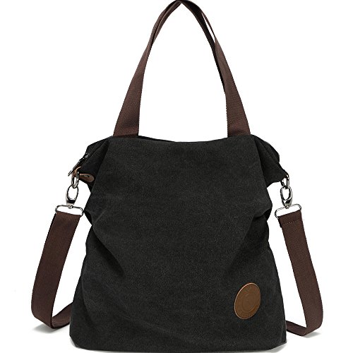 Myhozee Damen Canvas Handtasche – Umhängetasche Henkeltasche Schultertasche Messengertasche Crossover Bag für Mädchen Schule Frauen Shopper Schule Einkäufe
