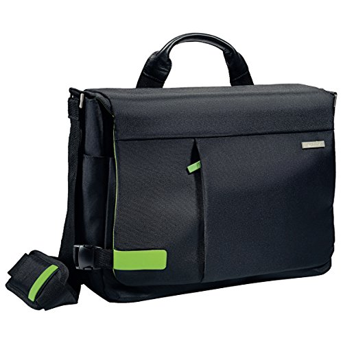 Leitz, Leichte Business Messenger-Tasche für 15.6 Zoll Laptop, Smart Traveller, Polyester/Metall/Leder, Complete, Schwarz, 60190095