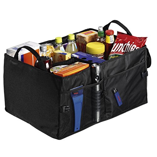Hama Auto Kofferraumtasche (mit Klett, Einkaufstasche faltbar, groß: 53 x 38,5 x 27 cm) schwarz