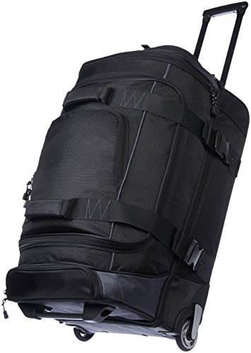 AmazonBasics – Duffel Reisetasche mit Rollen, Ripstop, 66 cm, Schwarz