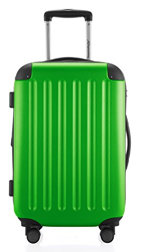 HAUPTSTADTKOFFER – Spree – Handgepäck Hartschalen-Koffer Trolley Rollkoffer Reisekoffer Erweiterbar, TSA, 4 Rollen, 55 cm, 42 Liter, Apfelgrün