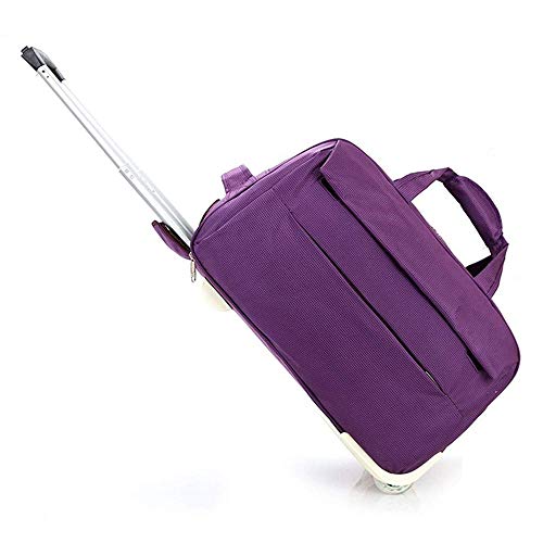 FANQIECHAODAN Canvas-Gepäckabenteuer 19-20,8 Zoll, tragbare Reisetasche Rollendes Mehrfach-Gepäck (Farbe : Lila, größe : L)