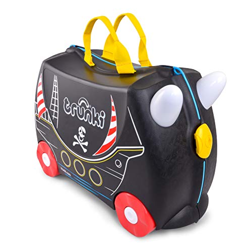 Trunki Trolley Kinderkoffer, Handgepäck für Kinder: Pedro Piratenschiff (Schwarz)