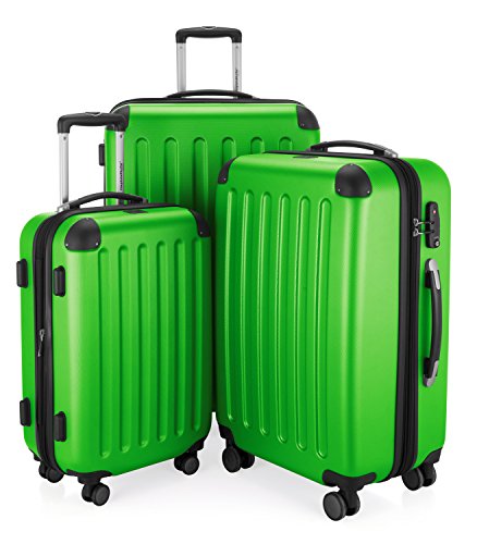 HAUPTSTADTKOFFER – Spree – 3er Koffer-Set Trolley-Set Rollkoffer Reisekoffer Erweiterbar, TSA, 4 Rollen, (S, M & L), Apfelgrün
