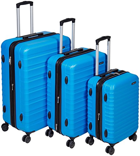 AmazonBasics Hartschalen – kofferset – 3-teiliges Set (55 cm, 68 cm, 78 cm), Hellblau