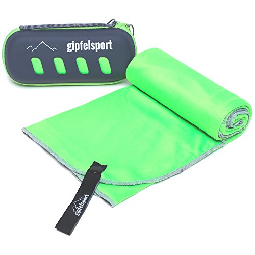 gipfelsport Unisex – Erwachsene Mikrofaser Handtuch Eva, grün/grau, One Size