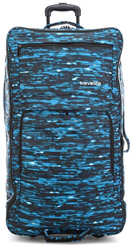 Travelite Basics Doppeldecker Rollenreisetasche 78 cm blau Druck