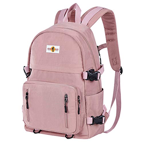 Rucksack Mädchen Teenager Jungen Schulrucksack mit USB Laptop Schulranzen Leichtgewicht Schultaschen für Damen Herren, Rosa