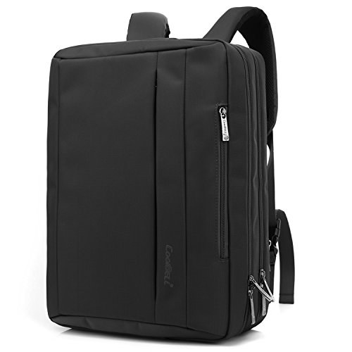 CoolBell umwandelbar Laptop Tasche 15.6 Zoll/Rucksack Business Messenger Bag Mehrzweck Aktentasche Umhängetasche Oxford Backpack für Laptop/MacBook/Herren/Damen(Schwarz)