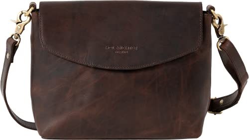 HOLZRICHTER BERLIN Umhängetasche No 1-2 (M) marone – Kleine Handtasche für Damen handgefertigt aus Premium-Leder