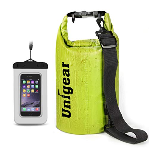 Unigear Dry Bag, Wasserdicht Taschen mit Handytasche und Gurte für Boot und Kajak, Angeln, Rafting, Schwimmen, Camping und Snowboarden, MEHRWEG